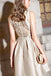 Simple Sleeveless Knee Length Homecoming Dress, A Line Satin Short Prom Dress UQ1981