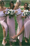 Two Piece Off the Shoulder Ankle Length Sheath Bridesmaid Dress with Lace UQ2464