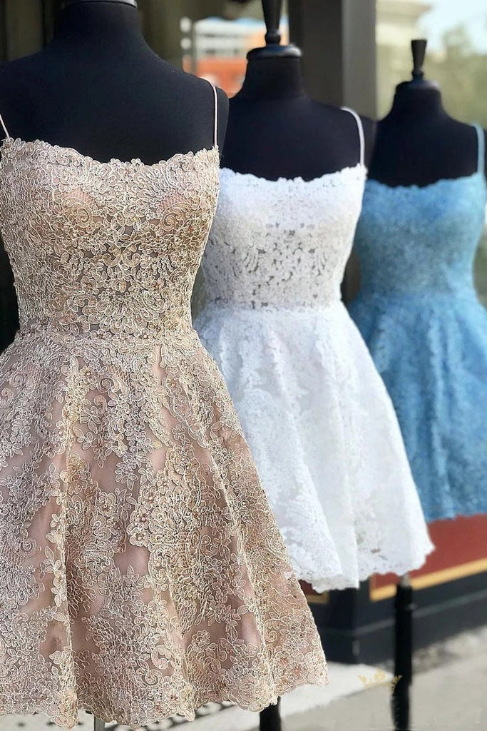 Sexy Sleeveless Lace Homecoming Dress, Short Lace Graduation Dresses U cherishgirls Sexy Sleeveless Lace Homecoming Dress, Short Lace Graduation Dresses U cherishgirls