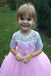 Ball Gown Cute Short Sleeves Long Flower Girl Dress, Lace Appliques Bow Flower Girl Dresses UF079