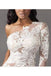 One Shoulder Long Sleeve Tulle Lace Mermaid Wedding Dresses with Sweep Train UQ1780