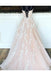 Puffy Spaghetti Straps Floor Length Prom Dress with Appliques, Long Evening Dress UQ2171