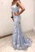 Sexy Spaghetti Straps Mermaid Prom Dress with Lace Appliques UQ2393
