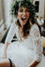 Ivory Chiffon Rustic Wedding Dresses Cheap 3/4 Sleeves Two Piece Wedding Dress UQ2012