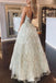 Floor Length Spaghetti Straps Backless Beach Wedding Dress With Appliques UQ2416