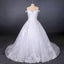 Ball Gown Off Shoulder Appliques Wedding Dresses, Puffy Lace Appliqued Bridal Dress UQ2352