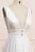 Deep V Neck Sleeveless Bridal Dress, Backless Long A Line Wedding Dresses UQ2270