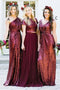 Shiny Burgundy Sequins Bridesmaid Dresses Long Mismatched Bridesmaid Dresses UQ2075