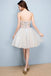 Unique Strapless Tulle Short Homecoming Dress with Appliques, A Line Sweetheart Prom Dress UQ1730