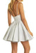 Hot V-Neck Appliques Mini Sleeveless Cocktail Dress, A Line Cute Short Homecoming Dress UQ1928
