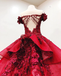 Off the Shoulder Prom Dress with Beading, Puffy Long Quinceanera Dress chp0004