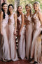 Sheath/Column Sleeveless Floor-Length Sleeveless Bridesmaid Dresses, Simple Bridesmaid Dress UQ2387
