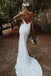 Aesthetic Spaghetti Straps Mermaid Beach Wedding Dress, Long Bridal Dress CHW0126