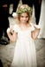 Glamorous Lace & Tulle Square Neckline Cap Sleeve A-line Flower Girl Dresses UF073