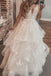 A-Line Lace Wedding Dress With Sweep Train ,Deep V Neck Lace Appliques Bridal Gowns CHW0033