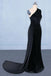 Black One Shoulder Mermaid Long Evening Dress, Unique Black Prom Dresses UQ2327