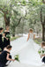 Chic Sleeveless Long Wedding Dress with Lace Appliques, Long Train Beach Wedding Dress UQ2550