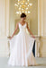 Floor Length V Neck Sleeveless Chiffon Beach Wedding Dress with Flowers N2533