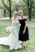 Chic Sleeveless Long Wedding Dress with Lace Appliques, Long Train Beach Wedding Dress N2550