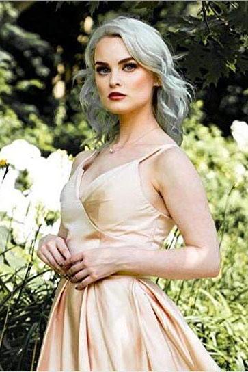 Cheap Spaghetti Straps Long Satin Prom Dress, A Line Simple Long Formal Dress UQ2543