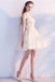 Cute Sleeveless Short Lace Homecoming Dress, Cheap Mini Graduation Dresses UQ1972