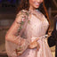 Unique Long Sleeves Tulle Prom Dress with Flowers, Charming Formal Dress with Flowers UQ2612