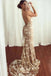 Spaghetti Straps Lace Mermaid Cheap Long Evening Prom Dresses with Sweep Train UQ2597
