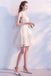 Cute Sleeveless Short Lace Homecoming Dress, Cheap Mini Graduation Dresses UQ1972