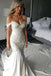 Gorgeous Mermaid Off the Shoulder Wedding Dress with Lace Appliques Pearls N2497