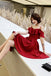 Burgundy Straps Off the Shoulder Knee Length Homecoming Dress with Ruffles UQ1960