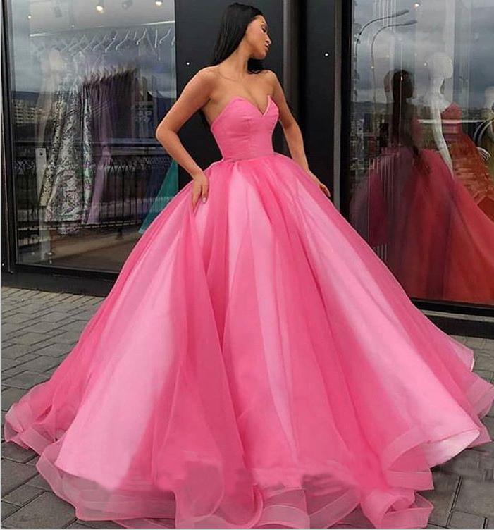 Ball Gown Sweetheart Prom Dress, Princess Floor Length Tulle Quinceanera Dresses UQ2260