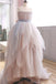Vintage A Line Spaghetti Straps Blush Prom Dresses, Puffy Ruffles Party Dresses UQ2468