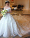 Gorgeous Off the Shoulder Puffy Lace Wedding Dress, Princess Lace Bridal Dress UQ2086