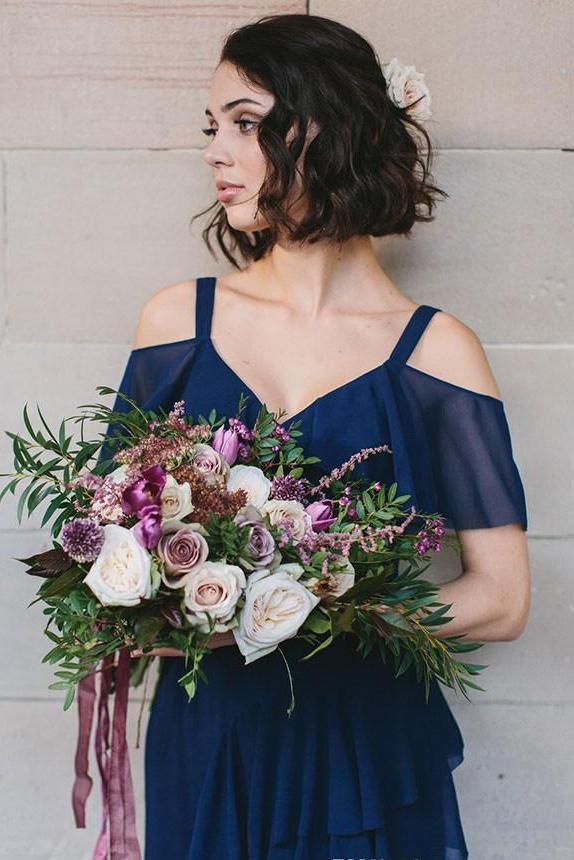 Unique Sleeveless Chiffon Bridesmaid Dress with Ruffles, A Line Long B cherishgirls Unique Sleeveless Chiffon Bridesmaid Dress with Ruffles, A Line Long B cherishgirls
