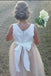 Blush Pink Scoop Sleeveless Tulle Flower Girl Dress with Flowers UQF0003