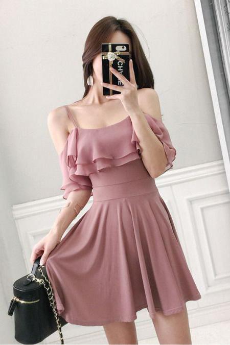 Charming Off the Shoulder Short Homecoming Dress, Cute Short Graduation Dress N2002