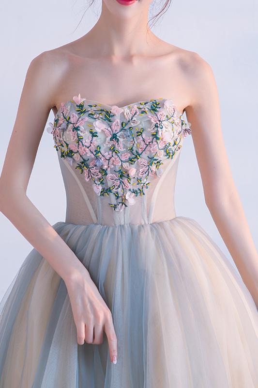 Sweetheart Homecoming Dress with Flowers, Short Prom Dresses UQ1727