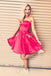 Strapless Satin Short Homecoming Dress with Beading, A Line Short Graduation Dresses UQ2050