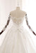 Ball Gown Long Sleeves Wedding Dress with Lace Appliques, Satin Bridal Gown UQ2582