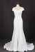 Mermaid V Neck Off White Simple Wedding Dress, Unique Long Bridal Dresses N2305