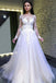 Puffy Long Sleeves Tulle Wedding Dress, Long Bridal Dress with Lace Appliques UQ2243
