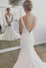 Simple V Neck Mermaid Long Beach Wedding Dresses, Cheap Backless Bridal Dresses N1993