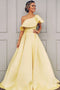 Charming One Shoulder Satin Prom Dress, A Line Cheap Satin Formal Dress UQ2572