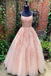 Spaghetti Straps Floor Length Tulle Prom Dress with Lace Appliques N2451