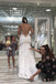 Spaghetti Straps Mermaid V Neck Backless Lace Wedding Dresses with Train UQ2504