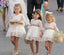 A Line 3/4 Sleeve Lace Flower Girl Dresses Above Knee Baby Dress with Sash UF083