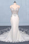 Sexy Spaghetti Straps Mermaid Wedding Dress with Lace, Mermaid Bridal Dresses UQ2302
