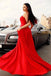 Stylish Red Halter Long Prom Dress, Floor Length Sleeveless Evening Dresses with Pockets UQ2619