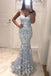 Sexy Spaghetti Straps Mermaid Prom Dress with Lace Appliques N2393