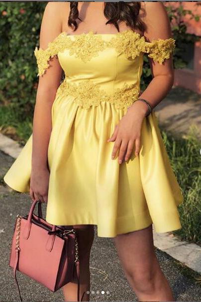 Sexy Off the Shoulder Satin Homecoming Dress, Cheap Short Graduation D cherishgirls Sexy Off the Shoulder Satin Homecoming Dress, Cheap Short Graduation D cherishgirls